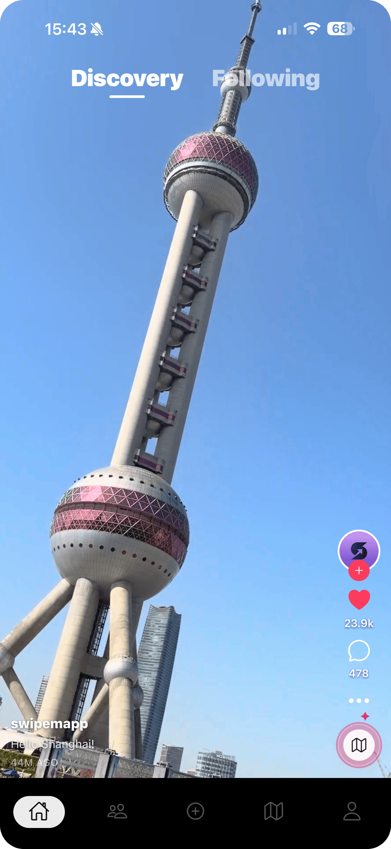 Swipemapp video feed